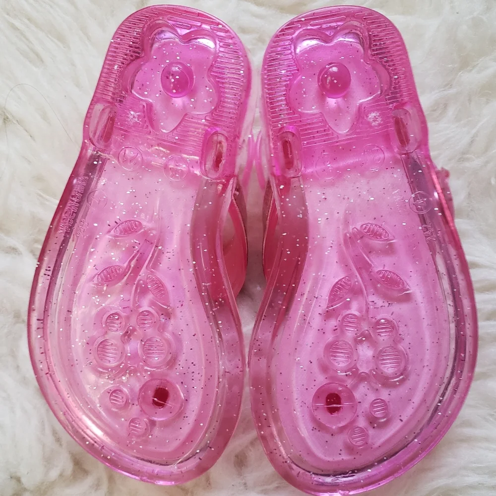 Baby Girl Pink Jelly Thong Sandals NWT